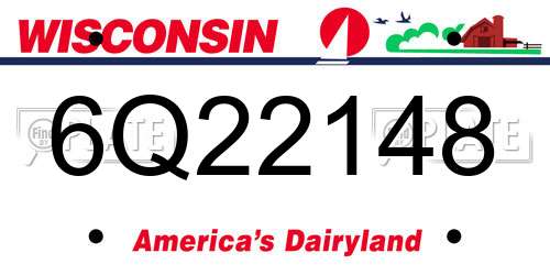 6Q22148 Wisconsin License Plate