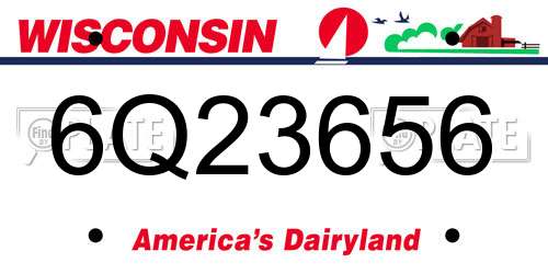 6Q23656 Wisconsin License Plate