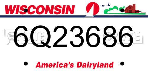 6Q23686 Wisconsin License Plate