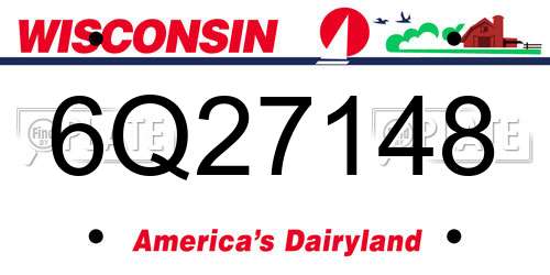 6Q27148 Wisconsin License Plate