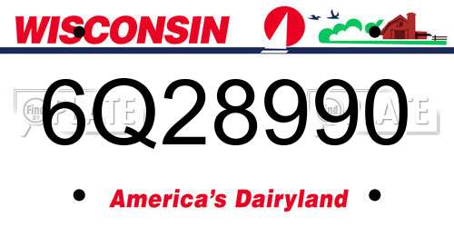 6Q28990 Wisconsin License Plate