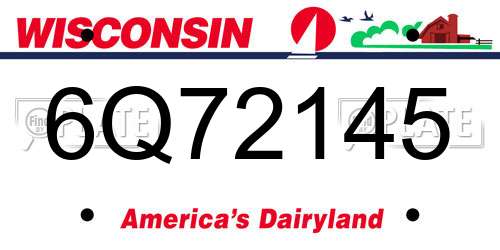 6Q72145 Wisconsin License Plate