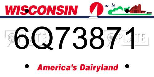 6Q73871 Wisconsin License Plate