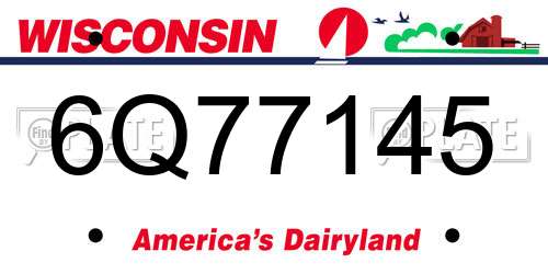 6Q77145 Wisconsin License Plate