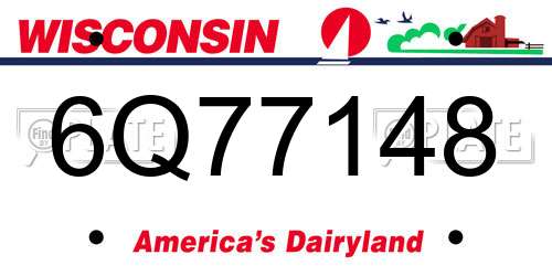 6Q77148 Wisconsin License Plate