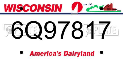 6Q97817 Wisconsin License Plate