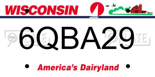 6QBA29 Wisconsin License Plate