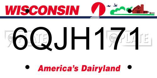 6QJH171 Wisconsin License Plate