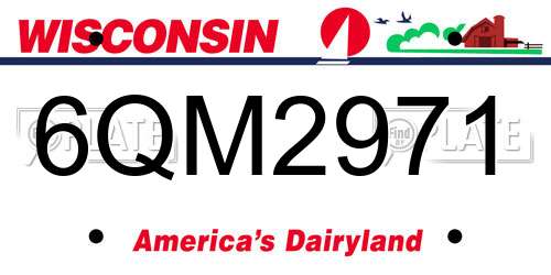 6QM2971 Wisconsin License Plate