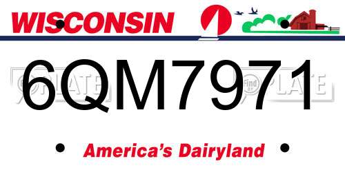 6QM7971 Wisconsin License Plate