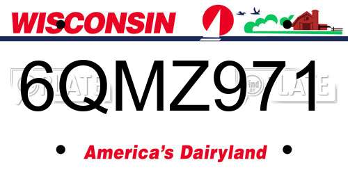 6QMZ971 Wisconsin License Plate