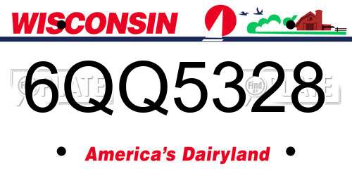 6QQ5328 Wisconsin License Plate