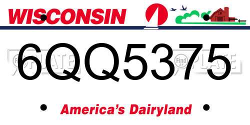 6QQ5375 Wisconsin License Plate