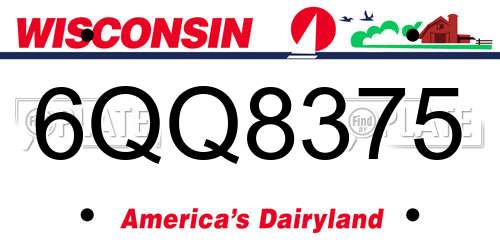 6QQ8375 Wisconsin License Plate
