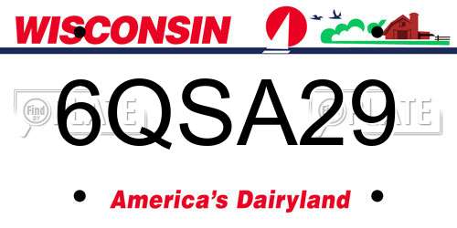 6QSA29 Wisconsin License Plate