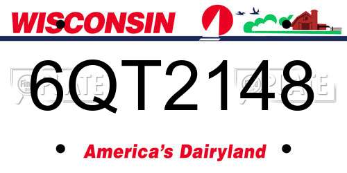 6QT2148 Wisconsin License Plate