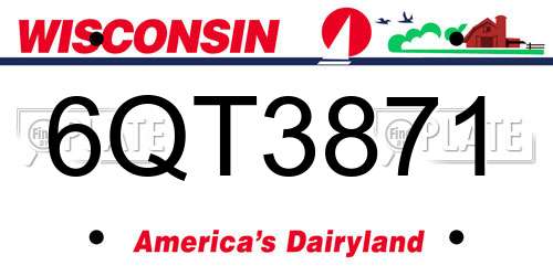 6QT3871 Wisconsin License Plate