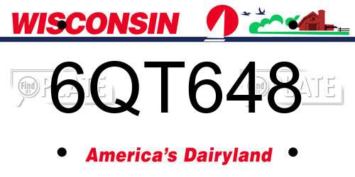 6QT648 Wisconsin License Plate
