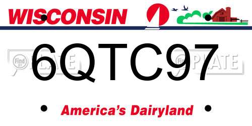 6QTC97 Wisconsin License Plate