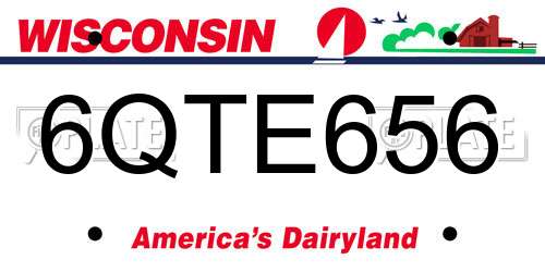 6QTE656 Wisconsin License Plate