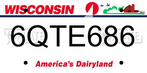 6QTE686 Wisconsin License Plate