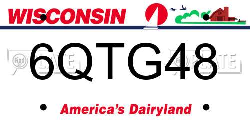 6QTG48 Wisconsin License Plate