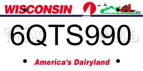 6QTS990 Wisconsin License Plate