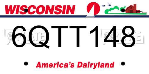6QTT148 Wisconsin License Plate