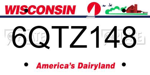 6QTZ148 Wisconsin License Plate