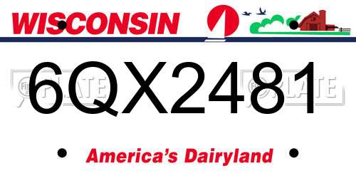 6QX2481 Wisconsin License Plate