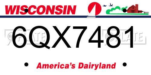 6QX7481 Wisconsin License Plate