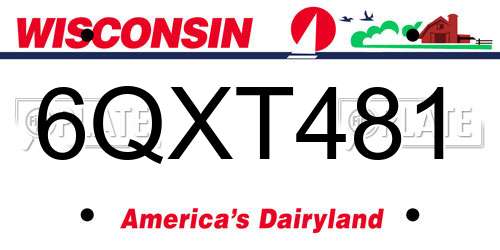 6QXT481 Wisconsin License Plate