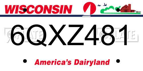 6QXZ481 Wisconsin License Plate
