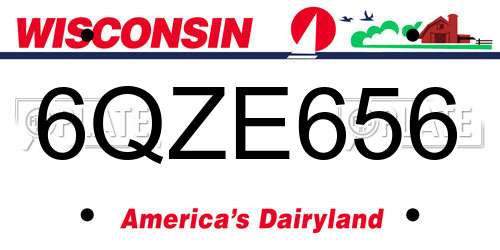 6QZE656 Wisconsin License Plate