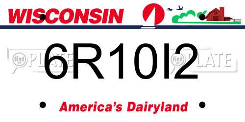 6R10I2 Wisconsin License Plate