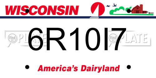 6R10I7 Wisconsin License Plate