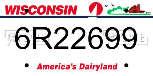 6R22699 Wisconsin License Plate