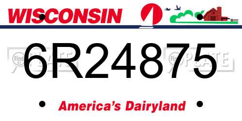 6R24875 Wisconsin License Plate