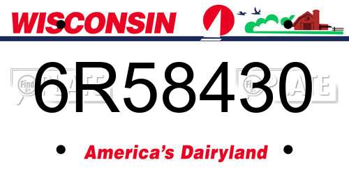 6R58430 Wisconsin License Plate