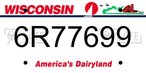 6R77699 Wisconsin License Plate