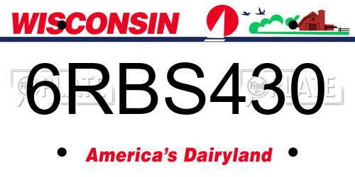 6RBS430 Wisconsin License Plate