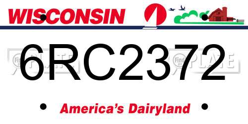 6RC2372 Wisconsin License Plate
