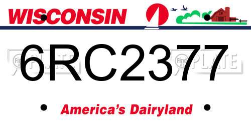6RC2377 Wisconsin License Plate