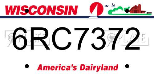 6RC7372 Wisconsin License Plate