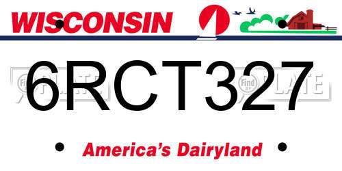 6RCT327 Wisconsin License Plate