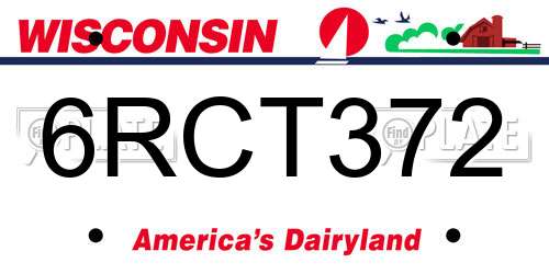6RCT372 Wisconsin License Plate