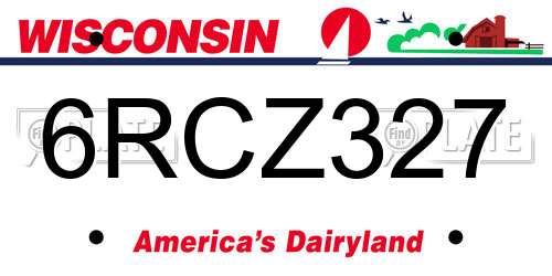 6RCZ327 Wisconsin License Plate