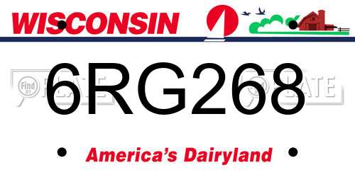 6RG268 Wisconsin License Plate