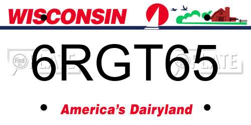 6RGT65 Wisconsin License Plate
