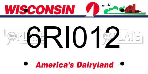 6RI012 Wisconsin License Plate